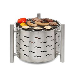 Stainless Steel Fire Pit with BBQ Grill