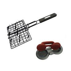 GrillPro Burger Slider Basket and Double Burger Press