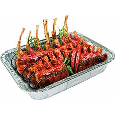 Non Stick Rib Rack and 3 Aluminum Roasting Pans